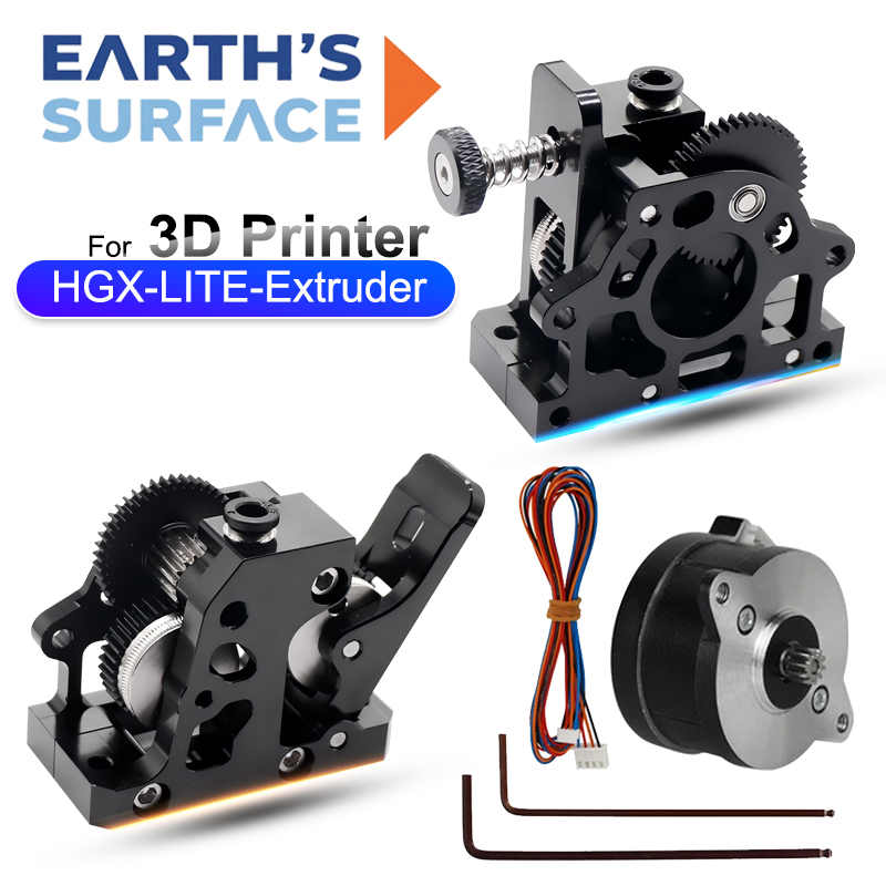 Direct Drive Dual Gear Extruder High Speed - HGX LITE デュアルギア硬鋼減速エクストルーダー高速モーターダイレクトドライブ（Ender 3 V2、CR10、CR10S、Voron 3Dプリンター部品用）