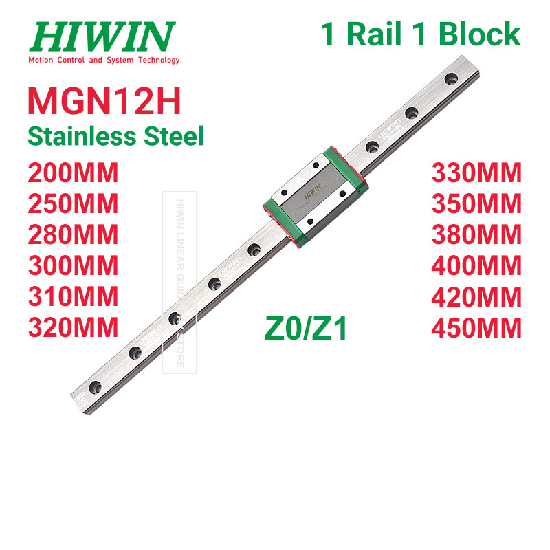 Linear Rail Mgn12H Set - Hiwin-hiwin付きリニアレール,mgn12h,z1,z0,hiwin,mgn12h,250, 280, 300mm, 320mm, 330mm, 350mm,