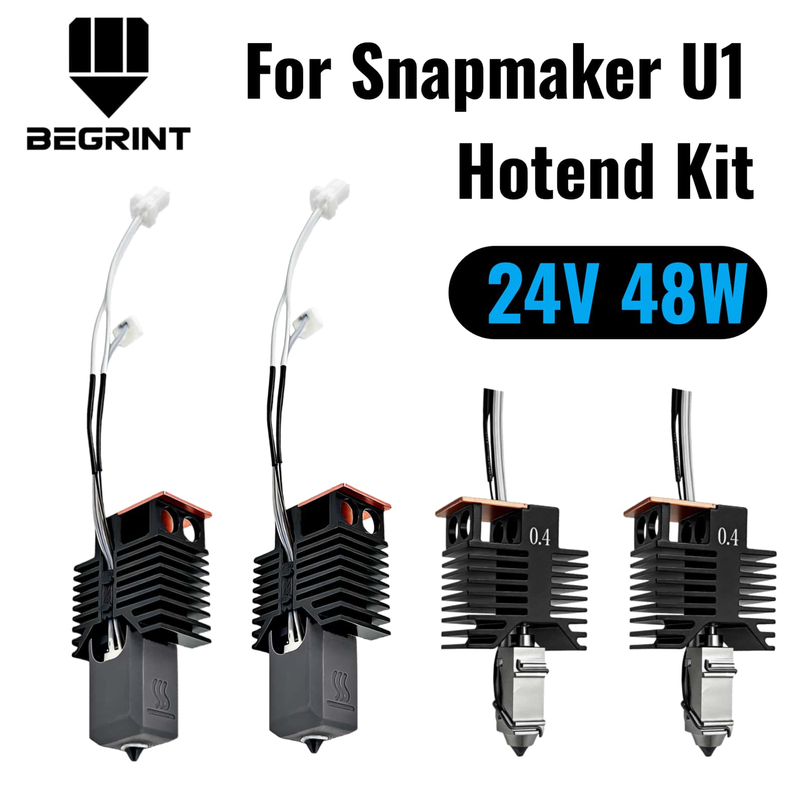 High Flow Ceramic Hotend - Snapmaker U1 ホットエンド 24V 48W セラミックブロックキット