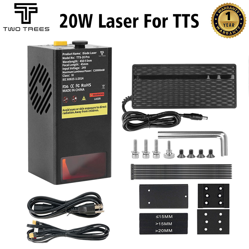 20W Laser Engraver Module Upgrade - TWOTREES 20Wレーザーモジュール TTS-55 Pro用、TTS-10 Proレーザー彫刻機CNC切削工具用レーザー出力アップグレード